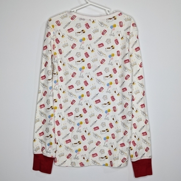 ✨3/$15 Boden white red Ivory Royal Sprout pajama top 11 - Picture 4 of 6